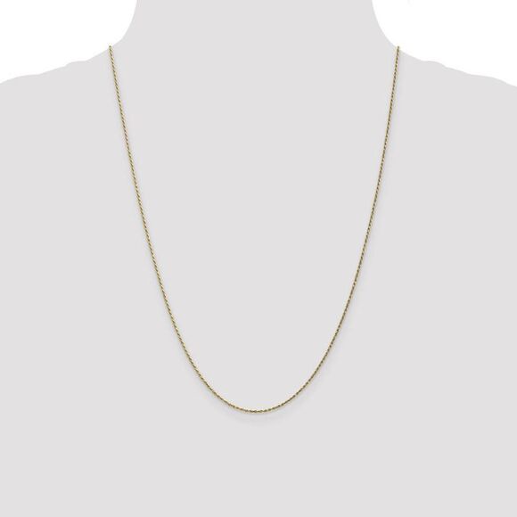 1.2mm 10k Yellow Gold Diamond Cut Solid Rope Chain Necklace, 24 Inch main image 3